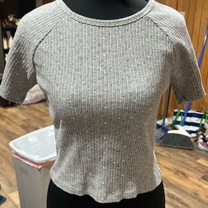 American eagle Gray Ribbed Women's Top